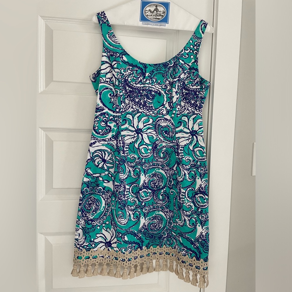 Lilly Pulitzer Shift Dress with Tassels - size 4 - like new!